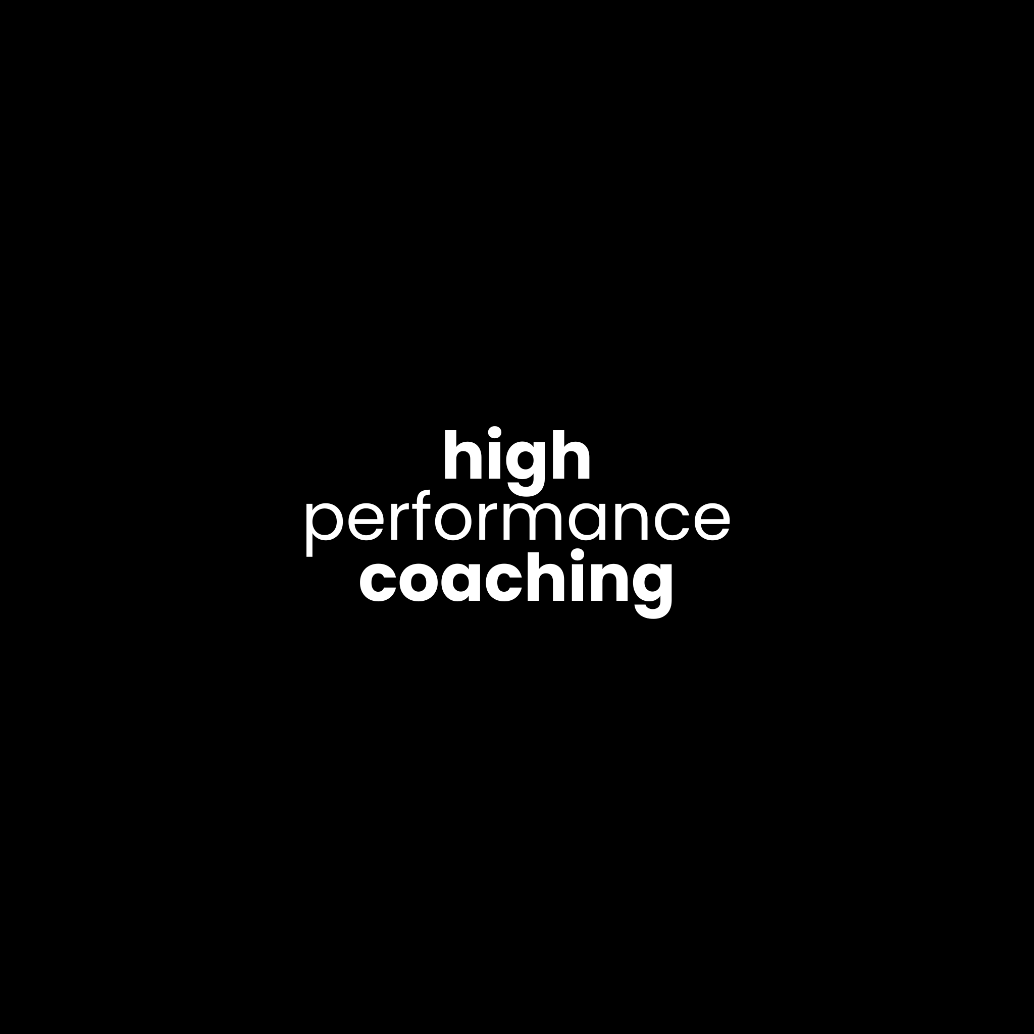 High Performance Coaching
